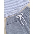 thumbnail image 6 of Toddler Boys Summer Shorts Sets, Short Sleeve Button Striped Tops and Drawstring Shorts Sets, 6 of 8