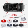 thumbnail image 3 of 4pcs/set 60mm Car Wheel Center Hub Cap Cover Emblems Sticker Car Logo car styling accessories for Model 3 Y S X Tesla-Red, 3 of 6