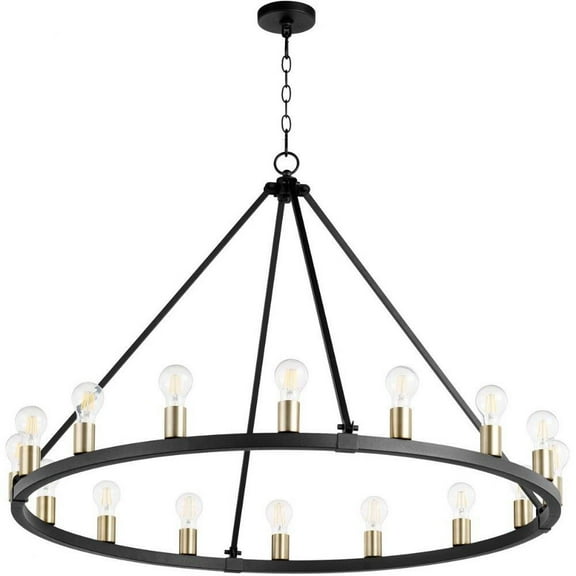 Middle House Drive 16 Light Chandelier in Style 42 inches Wide By 30 inches High-Noir/Aged Brass Finish Bailey Street Home 183-Bel-4386066