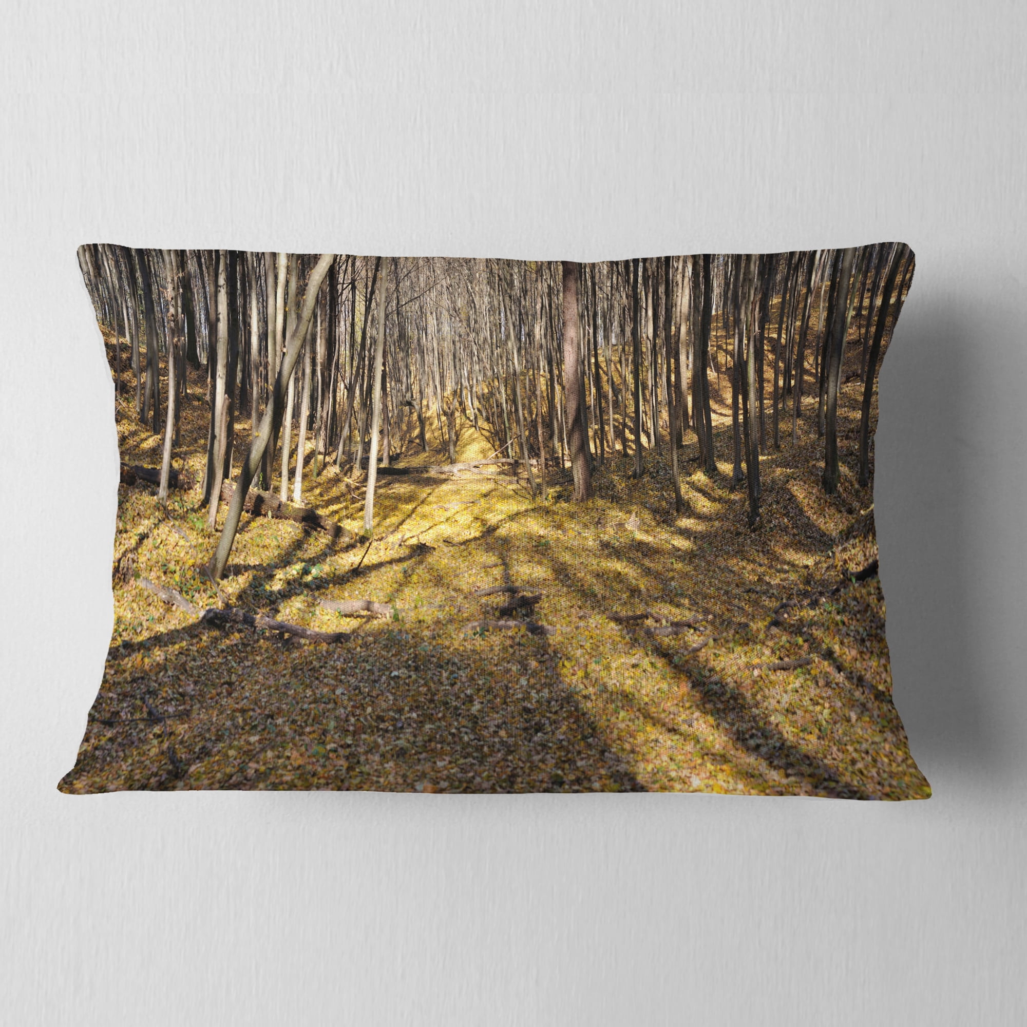 Designart 12" x 20" Green Polyester Throw Pillow