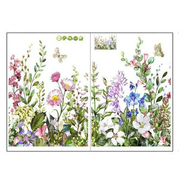 Billuyoard 2 piezas de pegatinas de pared de plantas y flores, arte de sala de estar, calcomanía impermeable Interior de PVC, papel tapiz decorativo 3D, Decoración del hogar Billuyoard HA074866-01