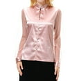 thumbnail image 2 of WEAIXIMIUNG Chemise Décontractée à Manches Longues Imitation Soie pour Femmes, Saint-Valentin, 2 of 9