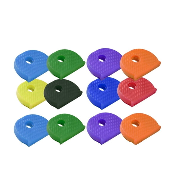 12 Pcs Key Caps Flexible Key Covers Colored Key Identifier Caps for Home Door Keys Car Keys (Random Color)