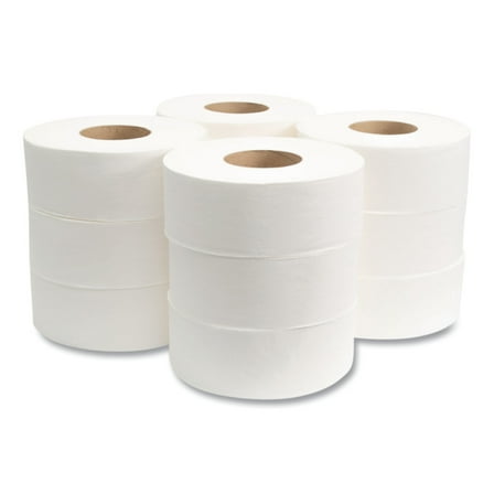 Morcon Tissue Jumbo Toilet Paper, Septic Safe, 2-Ply, White, 500 ft, 12/Carton -MOR129X