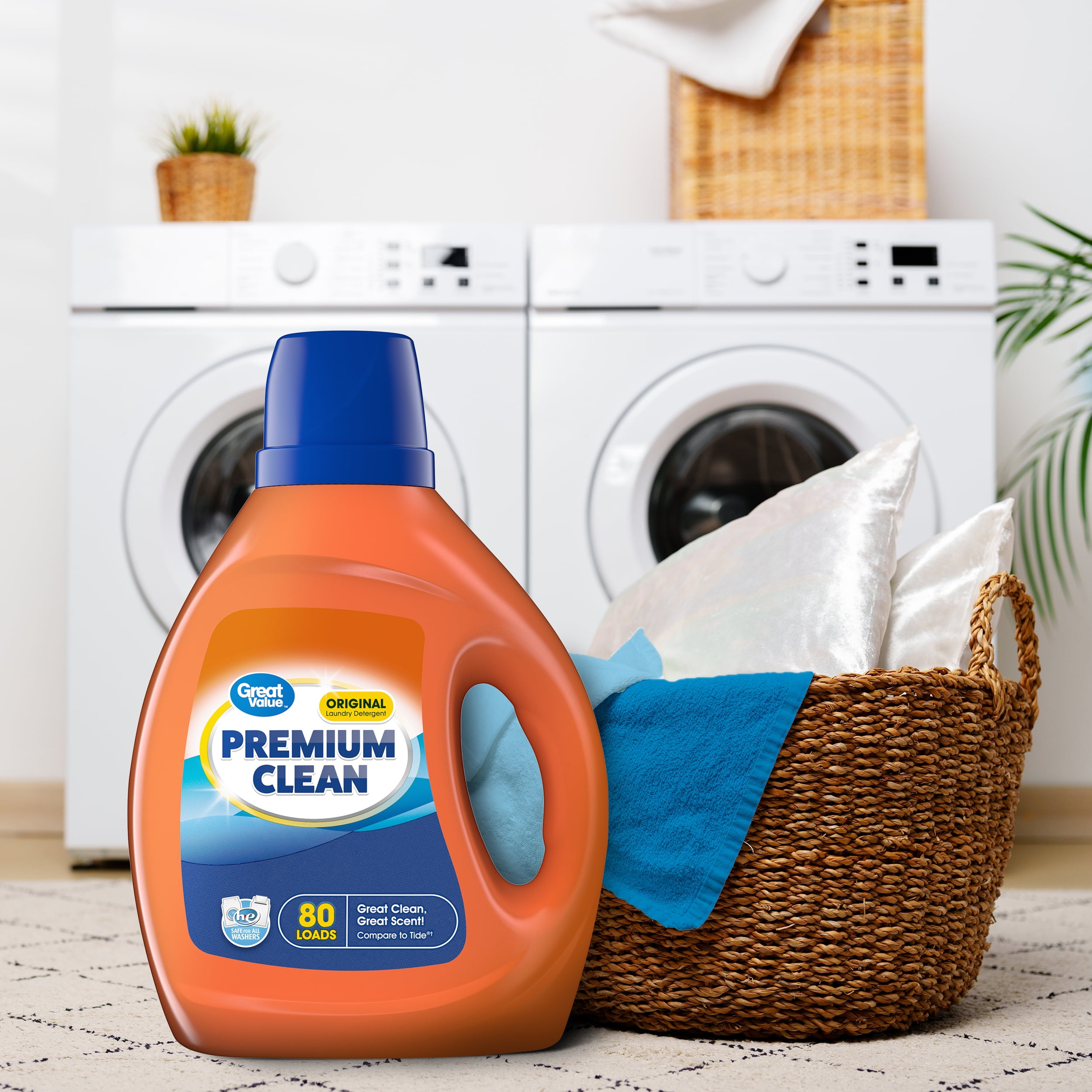 Great Value Premium Clean Original Laundry Detergent 105 fl oz, 80 loads