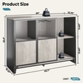 thumbnail image 7 of Bestier Farmhouse Buffet Sideboard Kitchen Table with Sliding Door Grey, 7 of 7