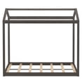 thumbnail image 4 of Max & Lily Twin Size Solid Wood House Bed Frame with Roof for Kids Bedroom Furniture, Clay, 4 of 8