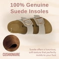 thumbnail image 5 of Cushionaire Legacy Cork Footbed Leather Sandals for Women – Genuine Leather Double Strap Slides with Adjustable Buckles + Memory Foam, 5 of 15
