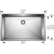 BLANCO PRECISION R10 Stainless Steel 18in Single Undermount Sink