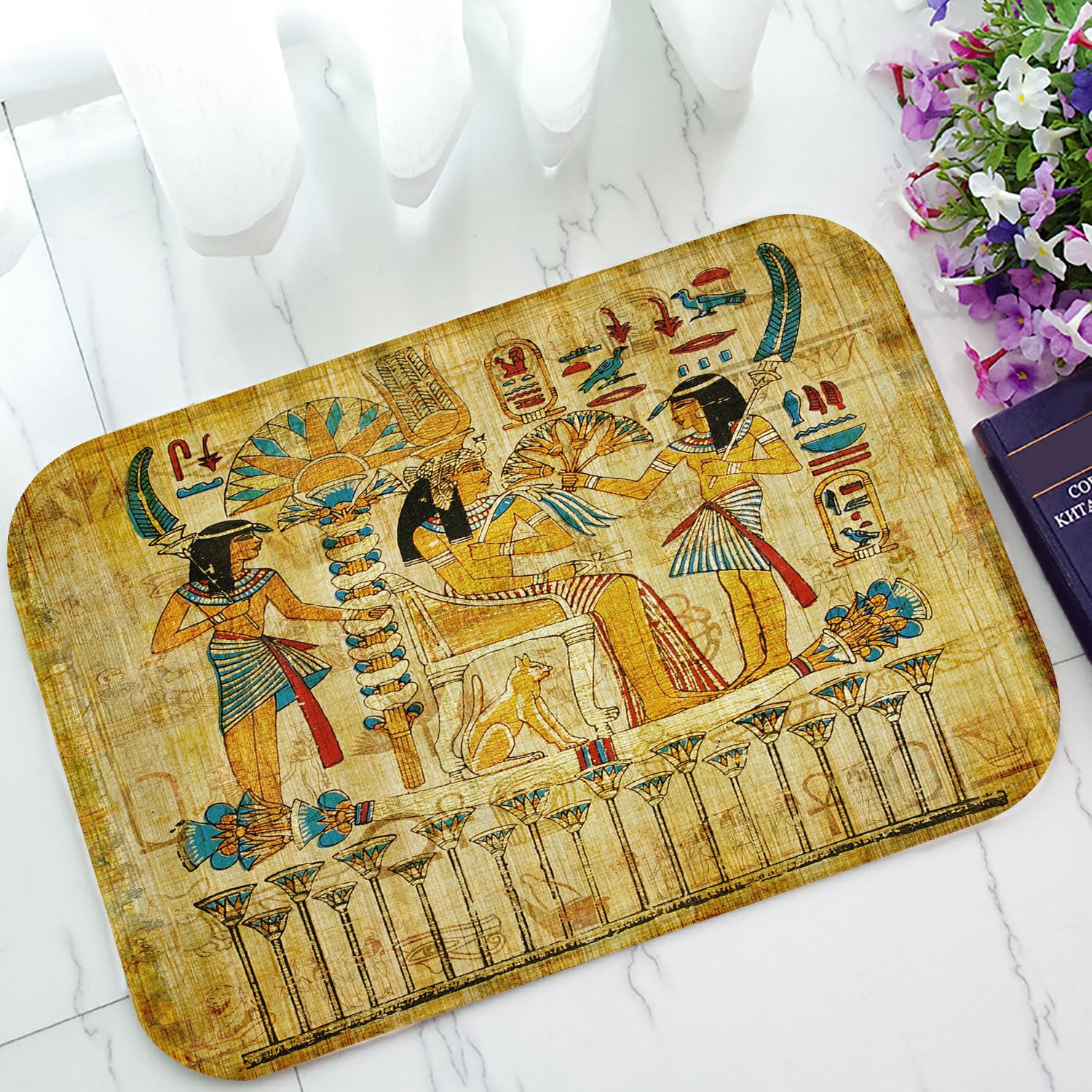 ABPHQTO Old Egyptian Papyrus Doormat Entrance Rug Area Rug Floor Mat