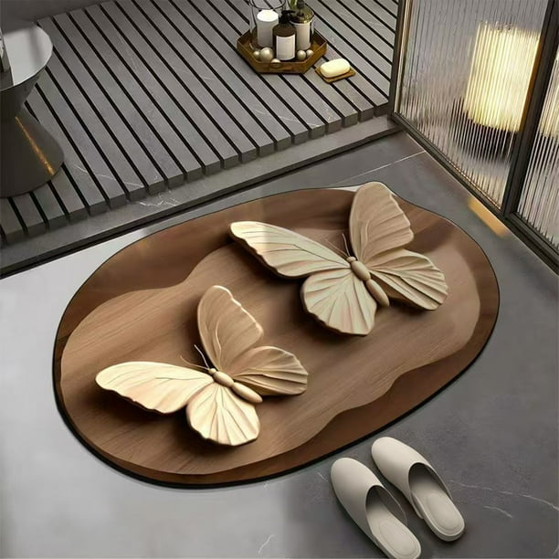 Alfombras de baño, tapete de baño, tapete de área, tapete absorbente de tierra de diatomeas para puerta de baño, tapete de baño suave y cómodo, tapete antideslizante de fácil mantenimiento, tapetes de