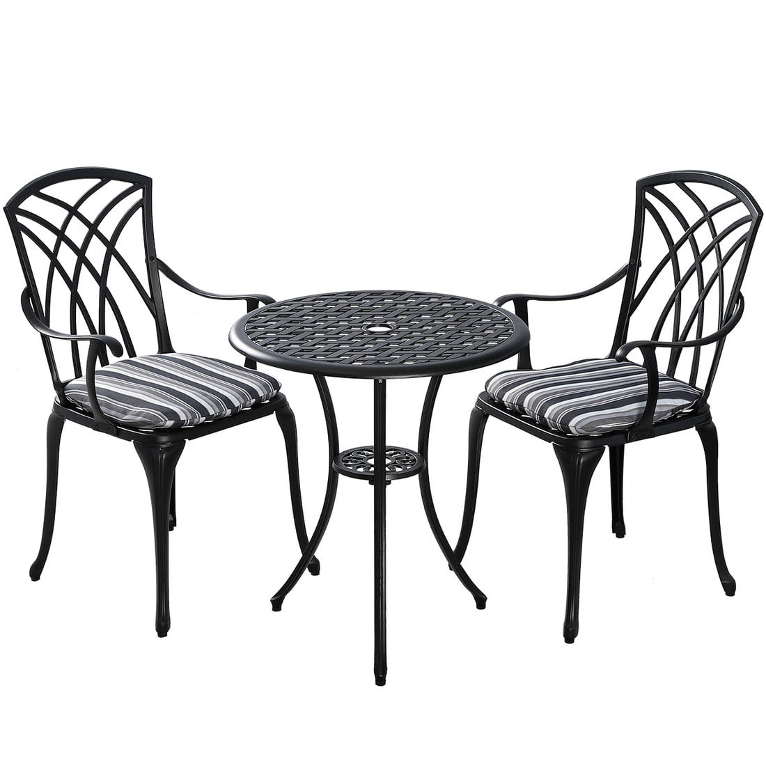 Kinger Home 3 Piece Patio Bistro Table Set Outdoor Furniture Cast Aluminum Bistro Set Table with