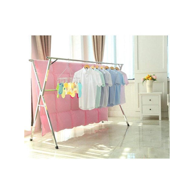 Debao Clothes Drying Rack, 79 Inches Laundry Drying Rack Adjustable and Foldable Space Saving Hanger Rack Stainless Steel Garment Rack for Indoor Outd