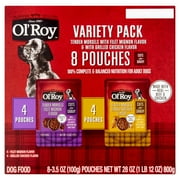 Ol' Roy Tender Morsels Filet Mignon and Grilled Chicken Cuts in Gravy Variety Pack, 3.5 oz Pouches, 8 Pack