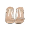 thumbnail image 4 of Women Rhinestone Open Square Toe Perspex Slingback Heel Sandal 19003, 4 of 6