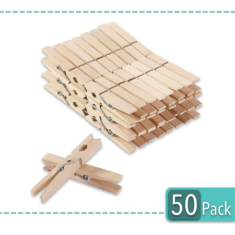 7Penn Wood Clothes Pin 50-Pack Pins Wooden Clothespins Laundry Clothesline  Clips