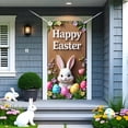 thumbnail image 4 of AZXY Happy Easter Door Cover 71x35 Inch, Bunny with Eggs on Wood Door Banner Backdrop, Spring Front Door Decorations for Outdoor Porch Farmhouse Easter Party Wall Home Decor, 4 of 7
