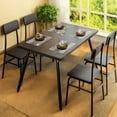 thumbnail image 7 of Dining Table Set for 4, Modern Kitchen Table and 4 Chairs for Small Spaces, Breakfast Nook, Black, 7 of 7