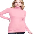 thumbnail image 3 of Women‘s Long Sleeve Rib Turtleneck Top Pullover Sweater L RED, 3 of 6