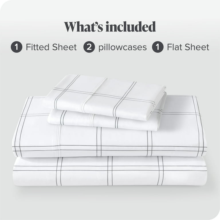 Bare Home Ultra-Soft Sheet Set - Premium 1800 Collection - Deep Pockets -  4-Pieces - Queen, Tartan Plaid 