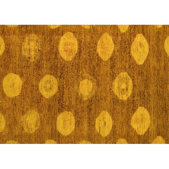 Ahgly Company Machine Washable Indoor Rectangle Abstract Yellow Modern Area Rugs, 7' x 9'