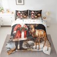 thumbnail image 2 of Manfei Wild Christmas Reindeer 7pcs Bedding Comforter Set,Retro Santa Claus Queen Bedding Sets,Red Berry Xmas Flower Queen Sheet Sets For Girls Boys,Super Cozy Room Decor Reversible, 2 of 8