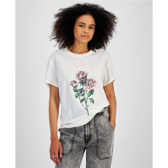 Self Esteem Womens Signature Graphic T-Shirt, Beige, Juniors, X-Large