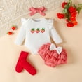 thumbnail image 2 of Zshosam Baby Girl Outfits Newborn Baby Girl Outfit Ruffle Long Sleeve Romper Tutu Skirt Shorts Set Cute Fall Winter Clothes Size 0 3 Months,(Red 0-3 Months), 2 of 8