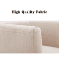 thumbnail image 6 of Guyou Modern Linen Dining Chair Set of 2, Mid-century Upholstered Barrel Kitchen Chairs Fabric Side Chair with Metal Legs and Curved Back for Living Room Dining Room Bedroom, Cream, 6 of 12