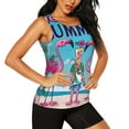 thumbnail image 2 of Gukieu Beach Flamingo Trio Print Women's Quick-drying Fitness Vest, Round Neck Sleeveless Fitness T-shirt, Suitable for Yoga, Sports-Large, 2 of 7