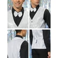 thumbnail image 6 of NOMADIC NOOK Men's Sparkle Sequin Suit Vest V Neck Waistcoat with Bow Tie 2 Pack, 6 of 6