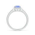 thumbnail image 2 of ANGARA Natural 1.5 ct Tanzanite Engagement Ring with Diamond Halo in 14K White Gold for Women (Size-8x6mm) | December Birthstone, Anniversary, Jewelry Gift for Women | Natural Tanzanite Ring, 2 of 8