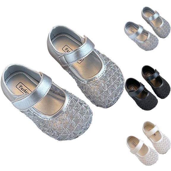 Bxsruta Toddler Girl Mary Janes Flat Shoes Cute Princess Dress Shoes Walking Shoes