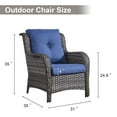 thumbnail image 2 of Gymojoy Wicker Patio Chairs Set of 2, Outdoor Lounge Chairs with Cushions for Porch Balcony Backyard, Grey Wicker and Blue Cushions, 2 of 11