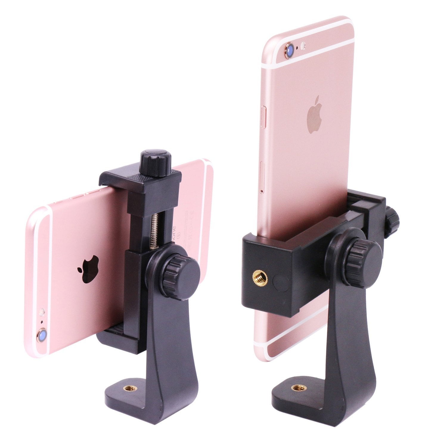 SYGY Phone Tripod Mount Adapter Compatible with iPhone Cellphone Attachment Clip Clamp Universal Metal 360 Rotation Smartphone Holder Selfie Stick Camera Android Heavy Duty Cell Phone Bracket
