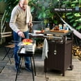 thumbnail image 4 of Portable Outdoor Grill Cart with Stainless Steel Top – All-Weather BBQ Table for Patio, Backyard & Kitchen,Brown, 4 of 8