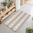 thumbnail image 2 of 2x3ft Area Rug,Boho Geometric Khaki Stripe Washable Large Rugs Soft Non-Slip Floor Rug Vintage Tribal Pattern Non-Shedding Indoor Carpets for Living Room Bedroom Home Office Nursery, 2 of 9