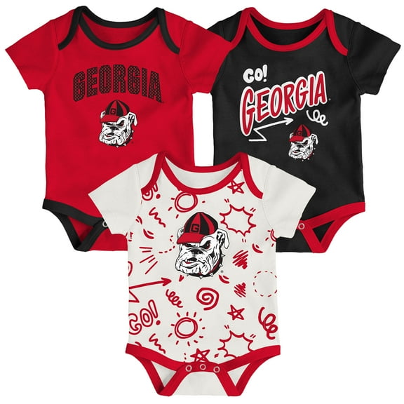 Newborn & Infant Outerstuff Georgia Bulldogs Three-Pack All Day Play Bodysuit Set