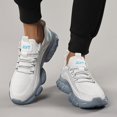 thumbnail image 6 of Men's Lace Up Knit Chunky Sneakers, Breathable Mesh Cushioned Athletic Running Shoes, Black, White Available, 6 of 6