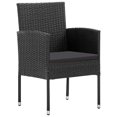 thumbnail image 2 of vidaXL 9 Piece Garden Dining Set Black Poly Rattan and Steel, 2 of 5