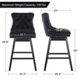 thumbnail image 6 of Tewloss 26" Swivel Bar Stools Set of 3 Velvet Counter Height Chairs for Home Kitchen Dining, Black, 6 of 9