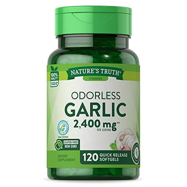 Nature's Truth Garlic 2400 mg Odorless Supplements, 120 Count, 2 Pack
