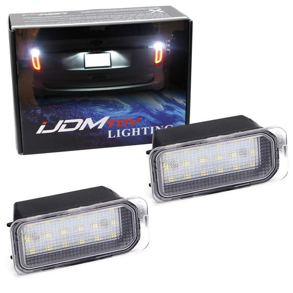 OEM-Fit 3W Full LED License Plate Light Kit For Ford C-Max Edge Transit Connect Ecosport Ranger, Jaguar XF XJ, Powered by 18-SMD Xenon White LED