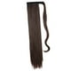 thumbnail image 3 of Coleta de pelo liso, extensiones de cabello largo marrón envolventes, cola de caballo para niñas de 21,7 pulgadas, 3 of 12