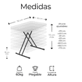 thumbnail image 3 of mesa de servicio chica plegable 8 elevaciones Xtellar blanco, 3 of 3