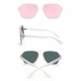 thumbnail image 4 of GLINDAR Men's Polarized Aviator Sunglasses Vintage Square Driving Glasses (Matte Clear Frame / Polarized Mirror Pink Lens), 4 of 7