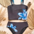 thumbnail image 6 of Shadoumai Girls Swimsuit Size 8 Rash Guard Bikini Set Spaghetti Strap Tankini for Girls 2-Piece Bathing Suit Cute Pattern Print Beach Swimwear, 6 of 8