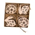 thumbnail image 1 of Abbracc 8Pieces Easter Wood Slices Rabbit Shapes Easter Egg Decorative Hanging Ornament, 1 of 9