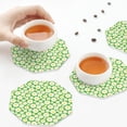 thumbnail image 7 of Pofeuu Daisies Flowers Print Leather Coasters Set of 6, Round Cups Mugs Mat Pad for Home Kitchen Heat Resistant Drink Coasters,Octagon, 7 of 7