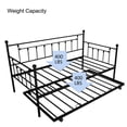 thumbnail image 4 of Contemporary Metal with Trundle Daybed, Twin, Black, 4 of 10
